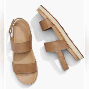 Nisolo Go-To Flatform Slingback Sandal in Almond